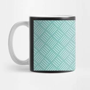 Abstract geometric pattern - strips - blue and white. Mug